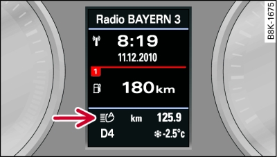 Écran : témoin de l'assistant de feux de route